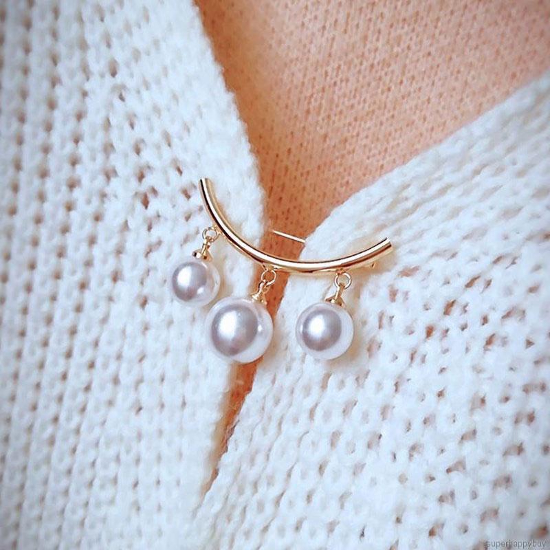 B 's Women Pearl Brooch Fashion Simple pins'