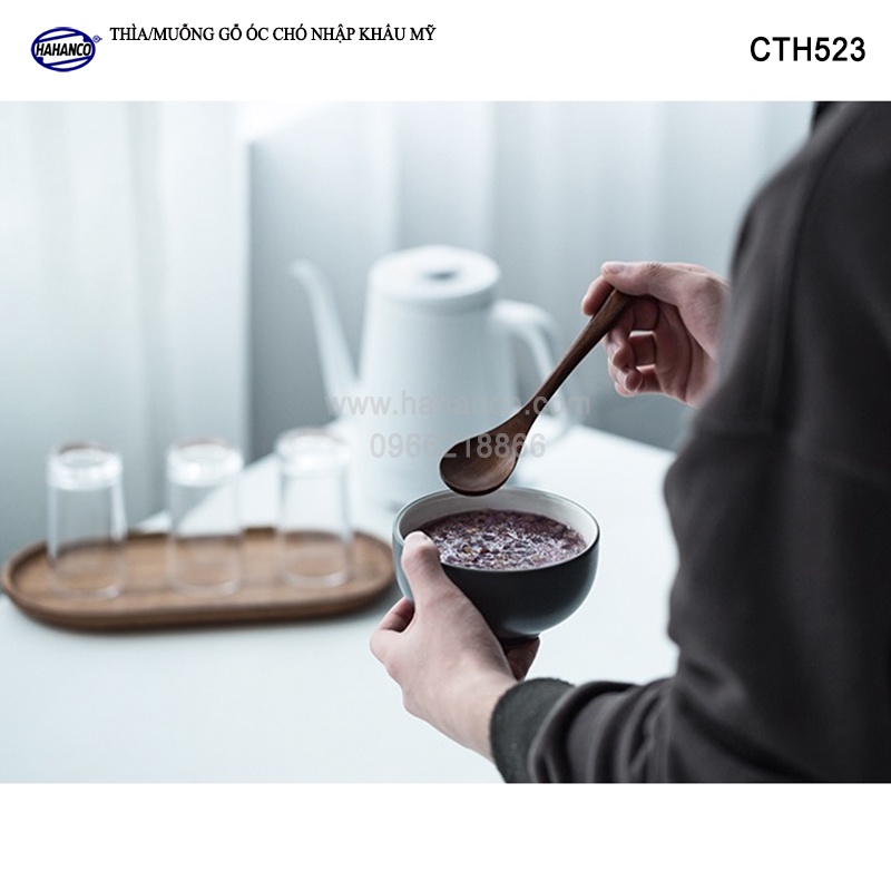 Thìa Xúc Đồ Khô Gỗ Óc Chó HAHANCO (Dài 15cm) Decor/ Gia Vị/ Siêu Sạch - CTH523