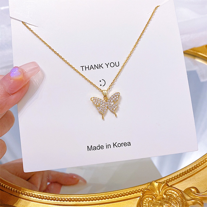 Vòng cổ Hợp Kim Mặt Nơ Đính Đá Cao Cấp Thời Trang