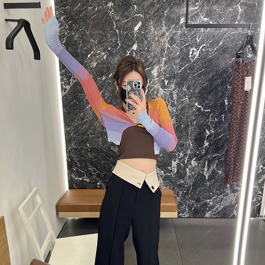 Áo Khoác cardigan Dệt Kim Mỏng Tay Dài Dáng Ngắn Chống Nắng Phong Cách Hàn Quốc Thời Trang Cho Nữ