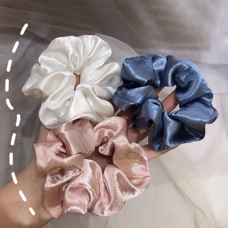 Scrunchies silk Dây buộc tóc lụa sang xịn mịn nhiều màu xu hướng, phụ kiện cột tóc nữ CT031 - Filibra