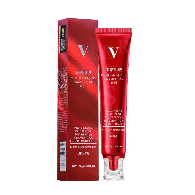 Kem Nền bb Dạng Lỏng polypeptide Đỏ ginseng bird Dưỡng Ẩm Che Khuyết Điểm Chống Nước Chống Mồ Hôi Không Dễ Phai Màu 30g