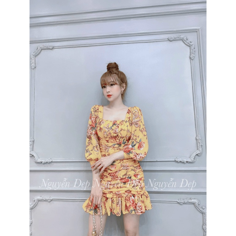 [FREE SHIP] ĐẦM NỮ NHÚN HOA TAY BỒNG DỰ TIỆC XINH LUNG LINH TT CVA3