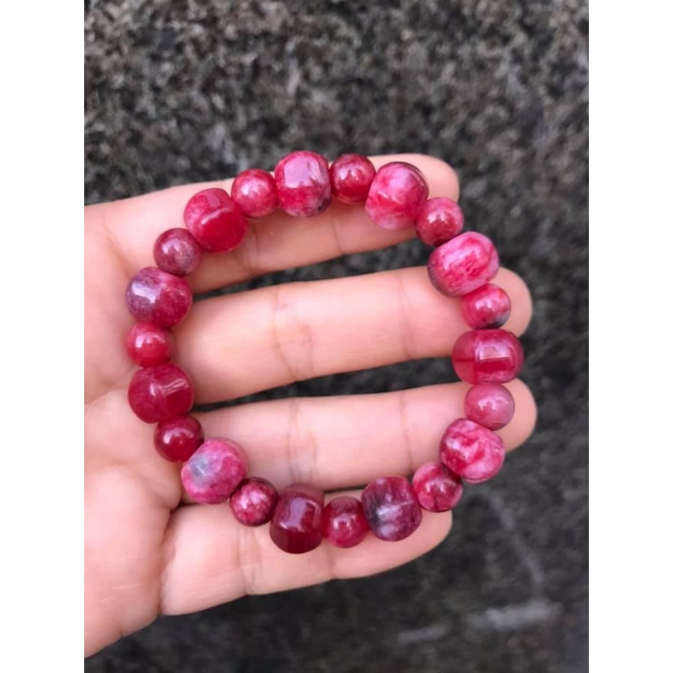 VÒNG TAY ĐA PHONG THỦY MẦU HỒNG RUBY MIX KIỂU DỄ THƯƠNG