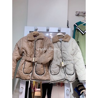 áo phao cổ lông kèm đai
