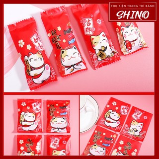 Bộ túi kẹo nougat/bánh quy/ túi zip đựng bánh/kẹo hình mèo thần tài tết 2022!