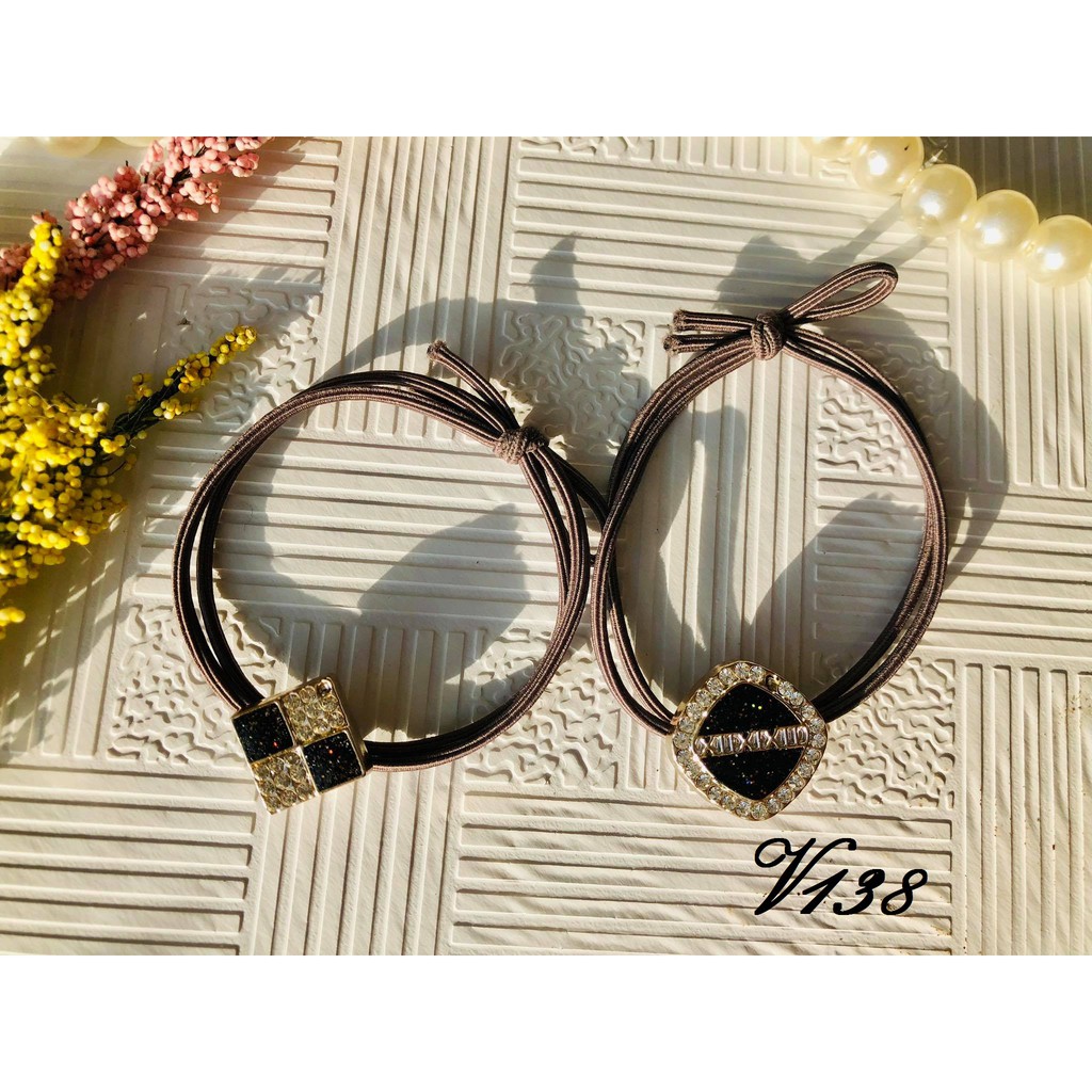 Dây buộc tóc đính giả đá siêu xinh cho nữ