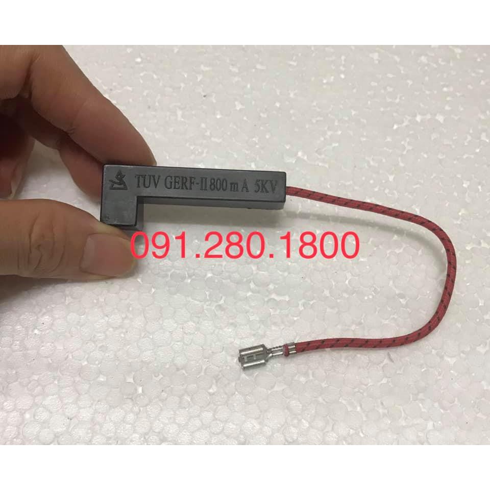 Cầu chì cao áp lò vi sóng 800mA 5KV liền dây zắc