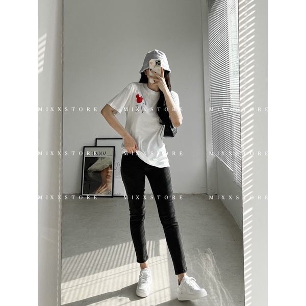 Quần Jean Nữ Skinny Xám Trơn Zara lưng cao siêu đẹp chất mịn co giãn thoải mái phom dài 94cm tôn dáng xinh