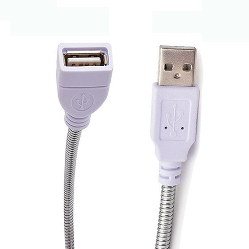 Set 3 Dây Cáp Nối Dài Ống Kim Loại Linh Hoạt Cho Bóng Đèn USB