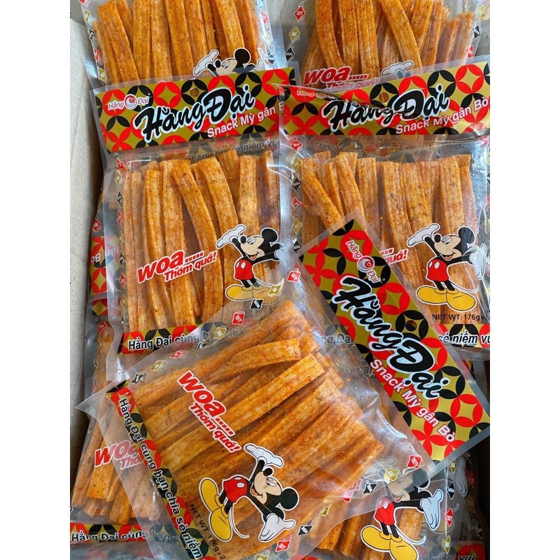 Gói snack mỳ gân bò Hằng Đại dai ngon hấp dẫn