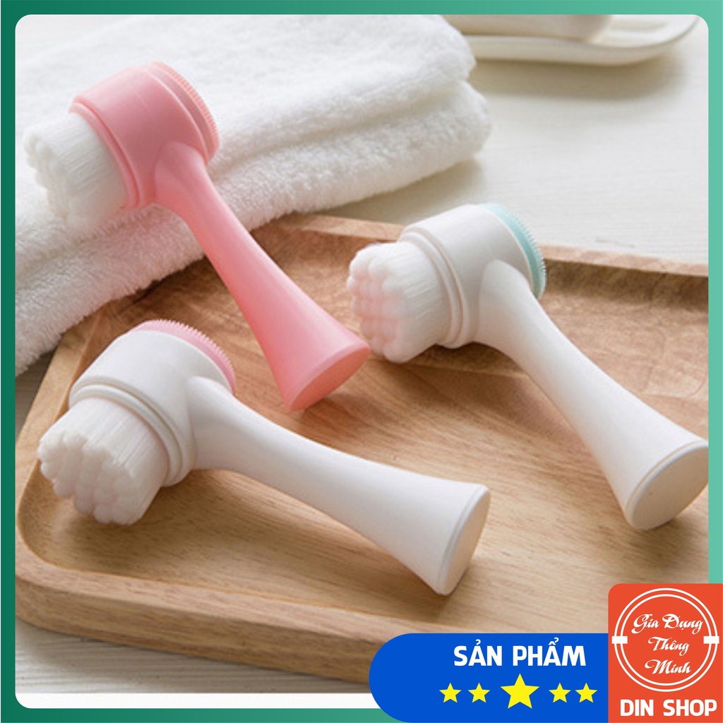Cọ rửa mặt 2 đầu massage 🌺 MỀM MẠI 🌺 Dụng cụ rửa mặt silicon 2 mặt làm sạch da mặt
