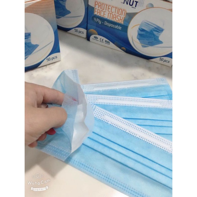 Hộp 50 cái  khẩu trang y tế kháng khuẩn 4 lớp  - Hàng xuất khẩu Cao cấp công ty check mã vạch