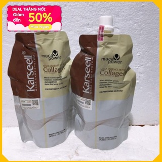 Kem ủ tóc karseell maca power collagen 500ml phục hồi hư tổn hấp ủ tóc thẳng mượt bổ xung collagen loại 1 có tem ut09