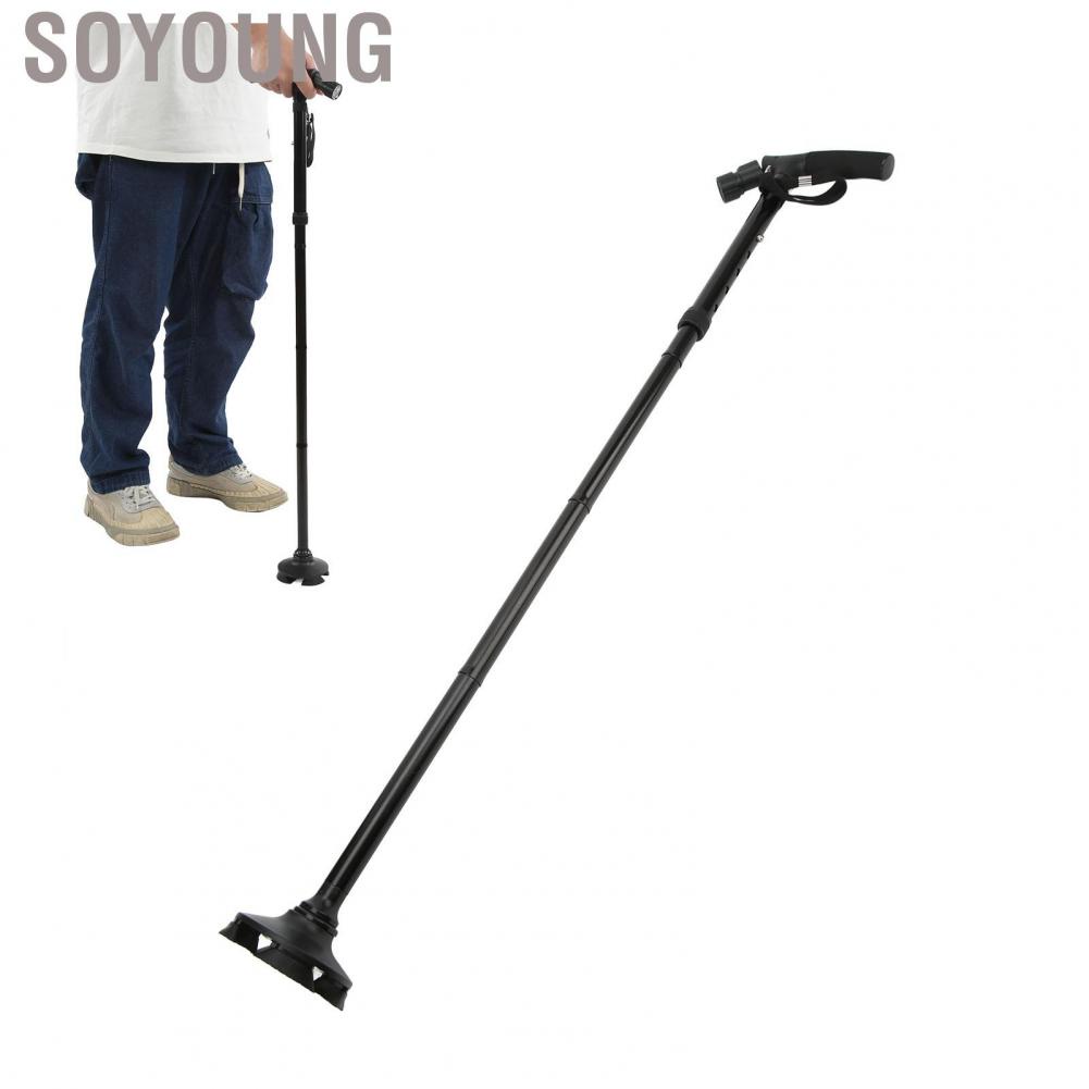 Soyoung Folding Waking Cane Hand Walking Stick Foldable with Led Light for Elderly Men Women