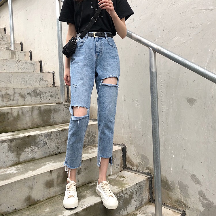 quần jeans rách gấu QJ019 order