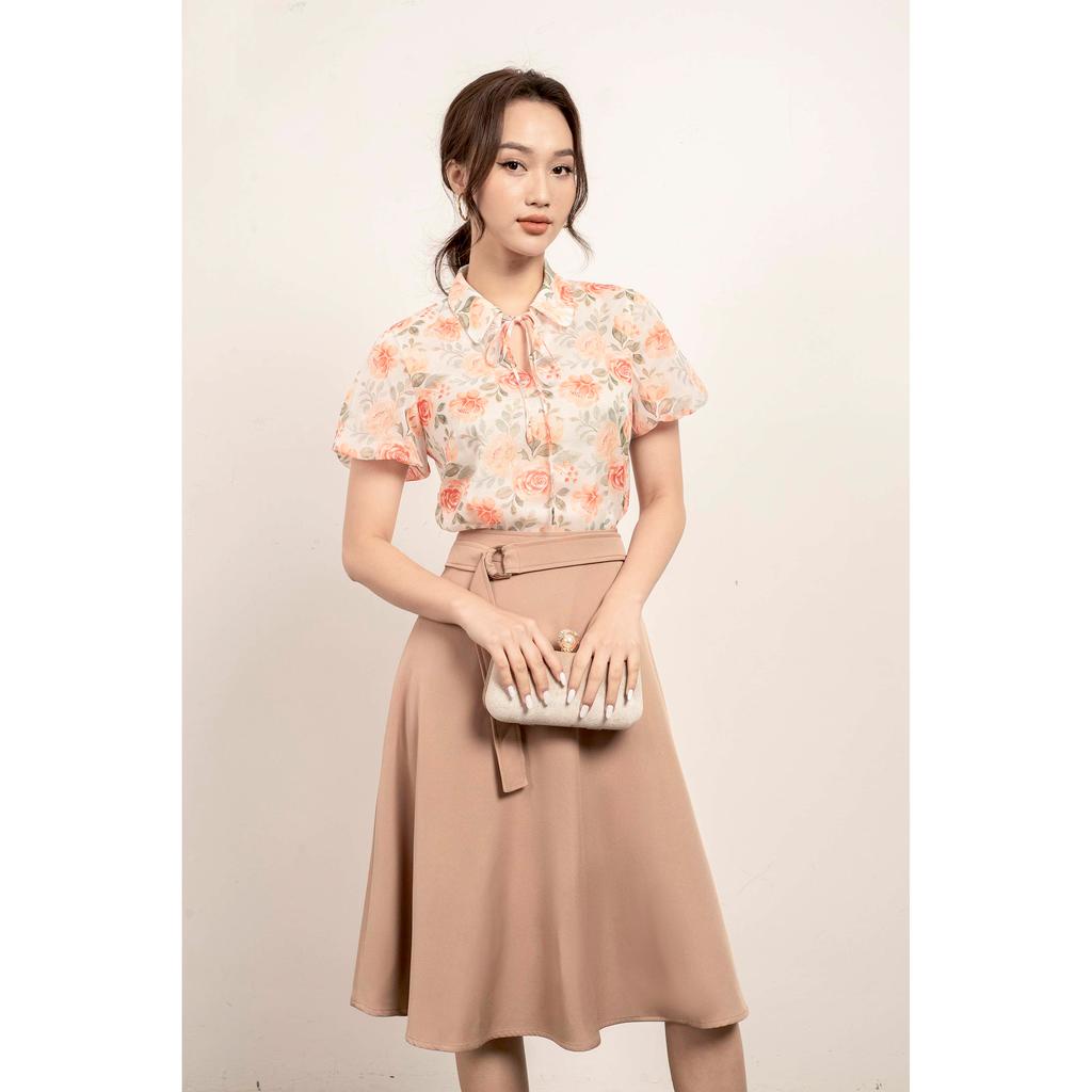 Áo sơ mi cổ sen, tay bồng, buộc dây nơ MMOutfit M-AO061221270