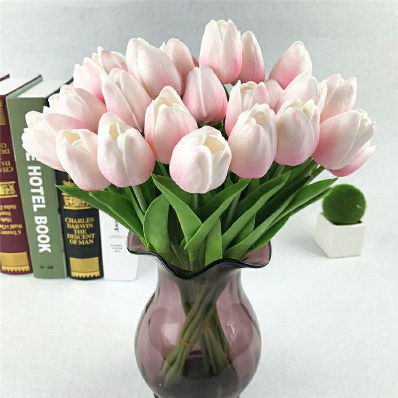 Hoa Giả - Hoa Tulip nhiều màu sắc 33cm trang trí xinh xắn, nhẹ nhàng, phụ kiện decor