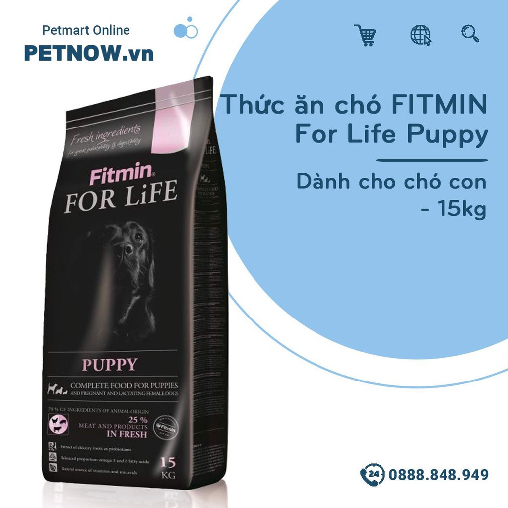 Thức ăn chó FITMIN For Life Puppy 15kg - chó con