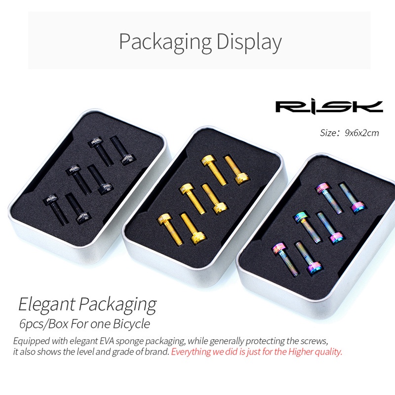 Ốc Vít Hợp Kim Titan Cố Định Tay Lái Xe Đạp Leo Núi M5x16 M5x18mm