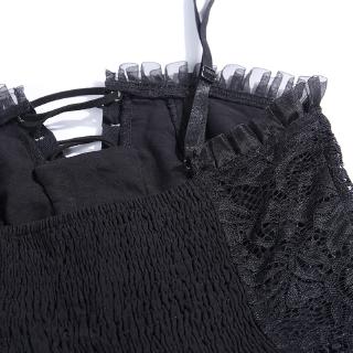 DUNEA COD Đầm Sát Nách Hở Lưng Phối Ren Hoa