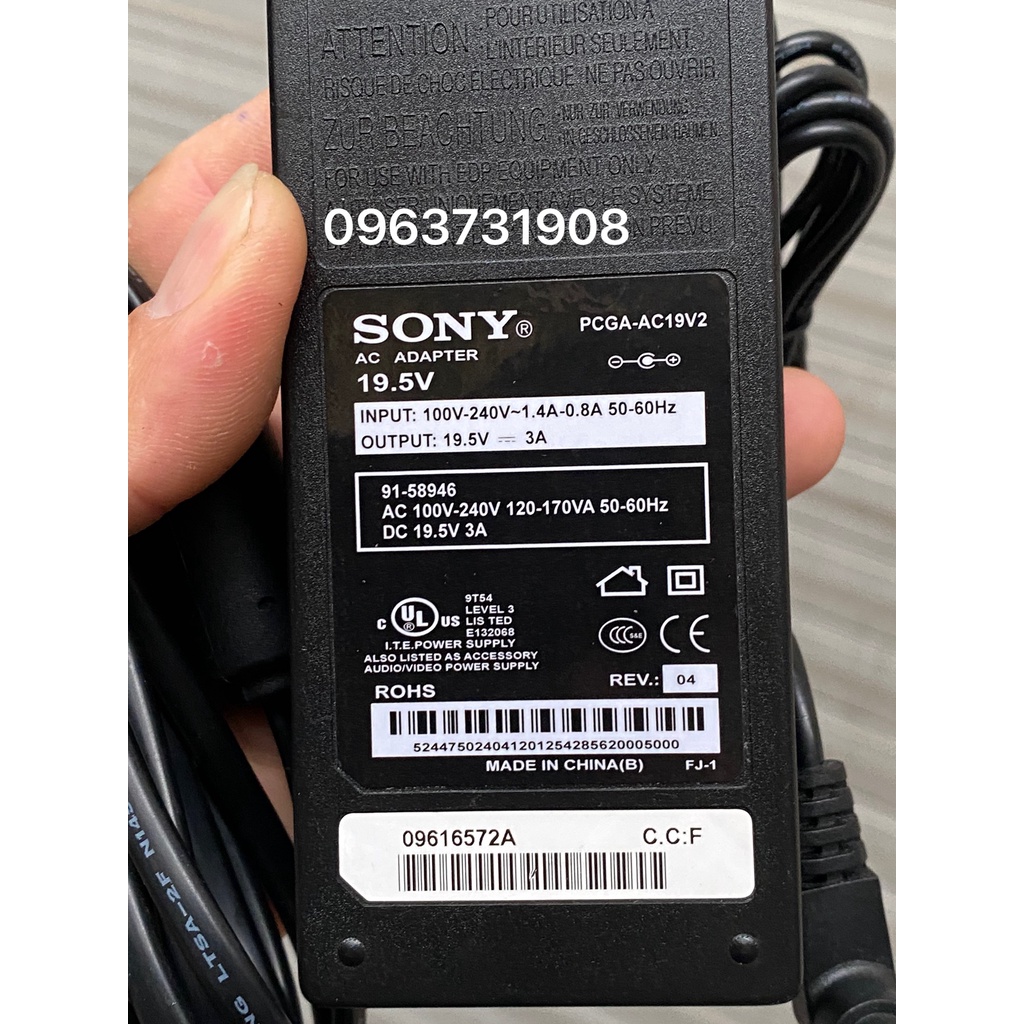 Adapter nguồn tivi sony 19.5V 3A bảo hành 12 tháng