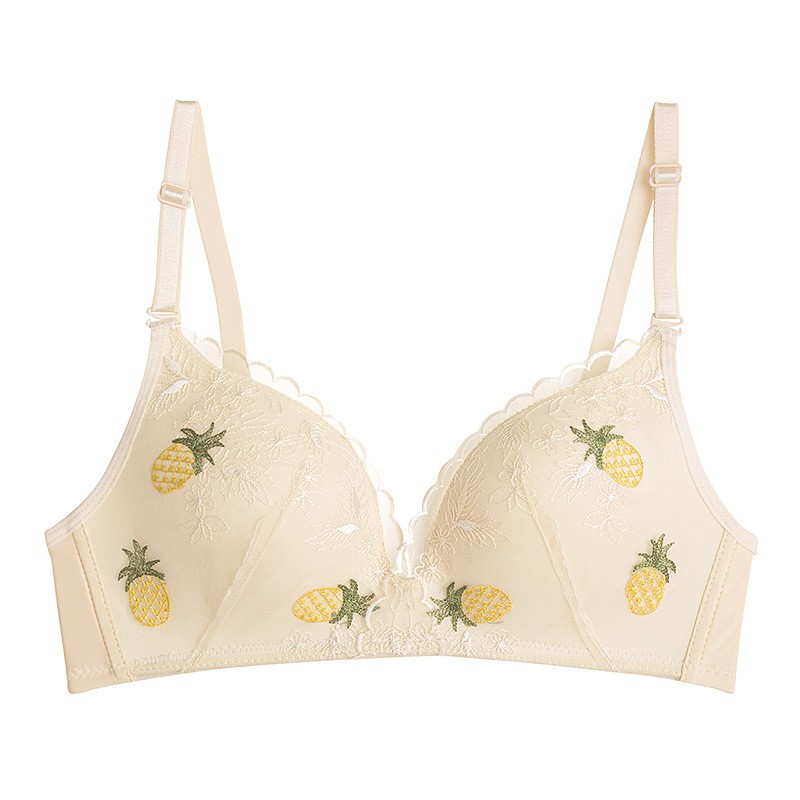 Áo lót AOWEINISI mềm mại họa tiết trái cây hoạt hình xinh xắn đáng yêu cho nữ