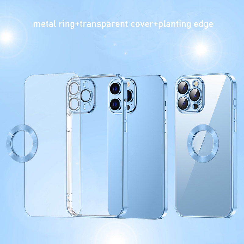 Ốp Điện Thoại Silicon Mềm Trong Suốt Có Nắp Bảo Vệ Ống Kính Máy Ảnh Sang Trọng Cho iPhone 13 12 Pro Max 11 Pro Max 13pro 12pro 11pro