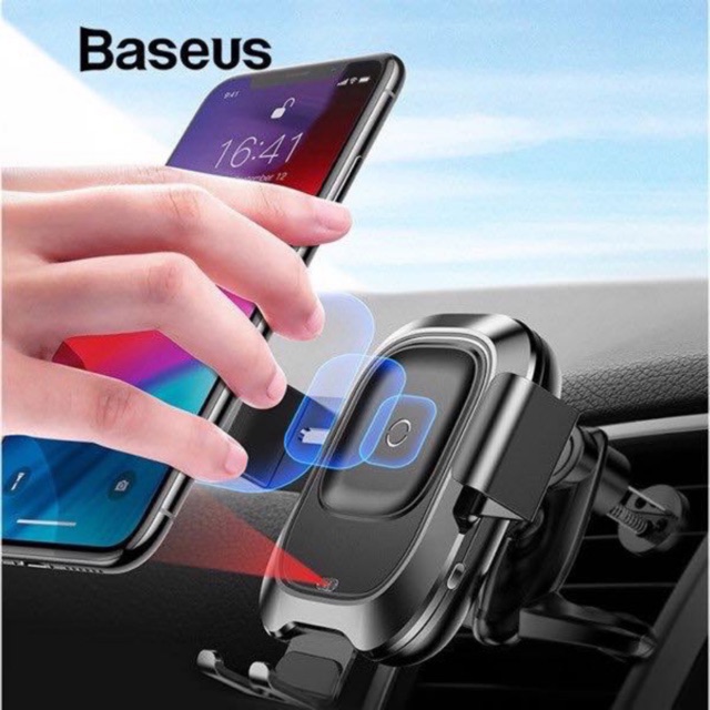 Giá đỡ điện thoại Baseus cảm biến hồng ngoại kẹp mở tự động kiêm sạc không dây trên ô tô | BigBuy360 - bigbuy360.vn