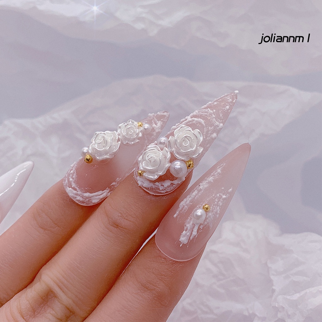 Set 90 phụ kiện trang trí móng tay hình hoa trà 3d bằng nhựa resin