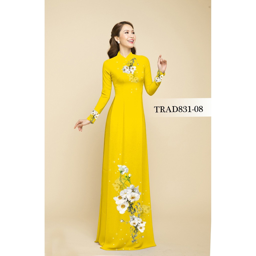 VẢI MAY ÁO DÀI IN 3D- VẢI MỀM MỊN-DỄ MẶC-HỌA TIẾT HOA NHẸ NHÀNG