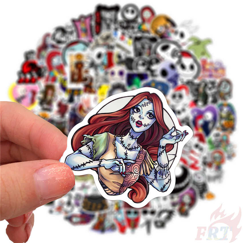 Bộ 100 Miếng Dán Trang Trí Hình Cô Dâu Và The Nightmare Before Halloween Thời Trang Chống Thấm Nước Diy