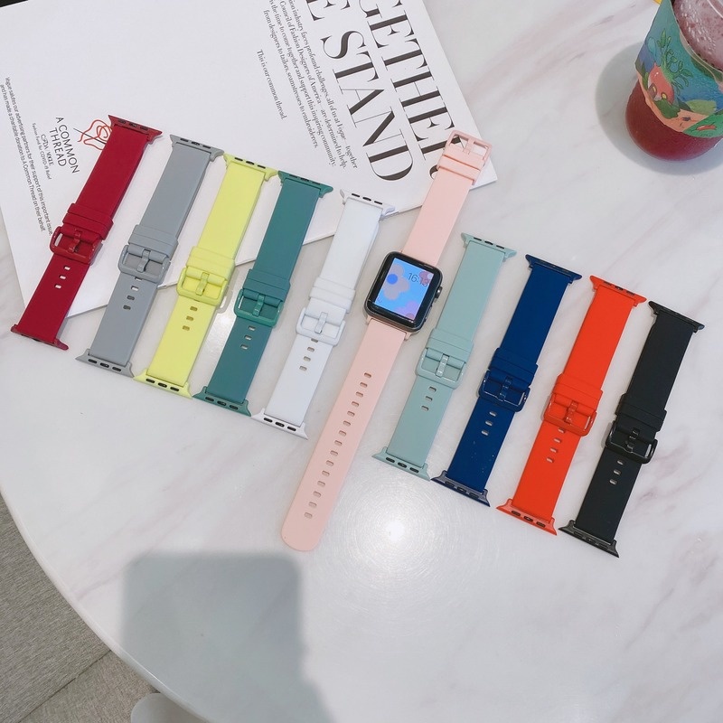 Dây Đeo Silicone Thể Thao Cho Đồng Hồ Thông Minh Apple Watch 7 6 5 4 3 2 1 42MM 38MM 41mm 45mm 40mm 44mm