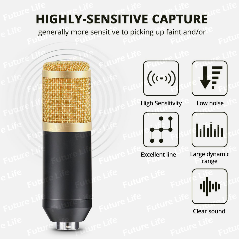 BM 800 Mic Karaoke Loa Microphone Condenser Thu âm cho Radio Phát thanh Hát Ghi âm KTV Karaoke Mic