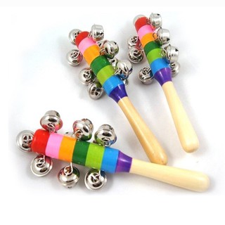 Lục lạc cán gỗ màu sắc