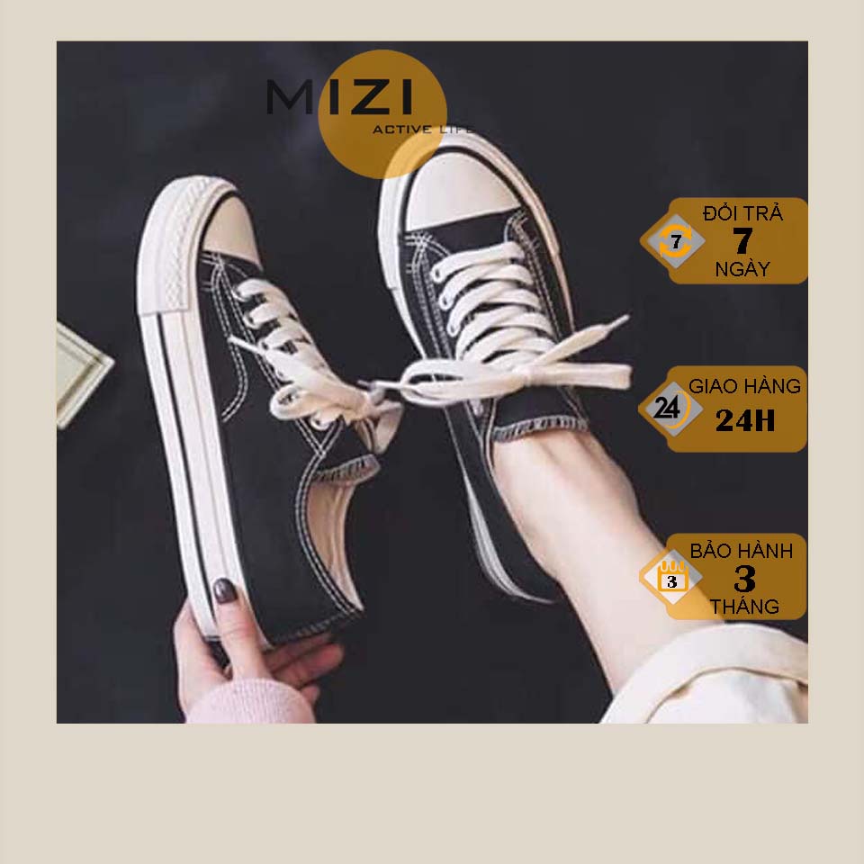 Giày thể thao nữ đế bằng trắng đen giá rẻ thời trang Hàn Quốc ulzzang Mizi TT26