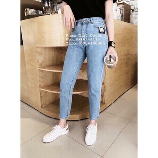 Quần Baggy Nữ Form Hàn Chất Jean Bò Basic Nhạt/ Đậm H-003