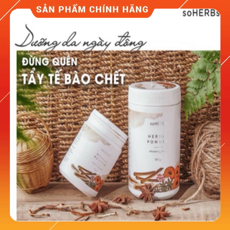 Bột tẩy tế bào chết soherbs bột thảo dược trắng da chính hãng