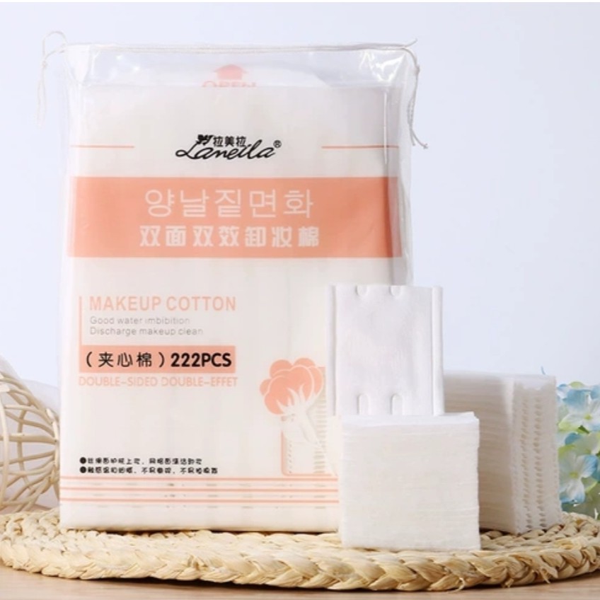 LAMEILA – Bông tẩy trang 2 mặt 3 lớp gói 222 miếng LAML04