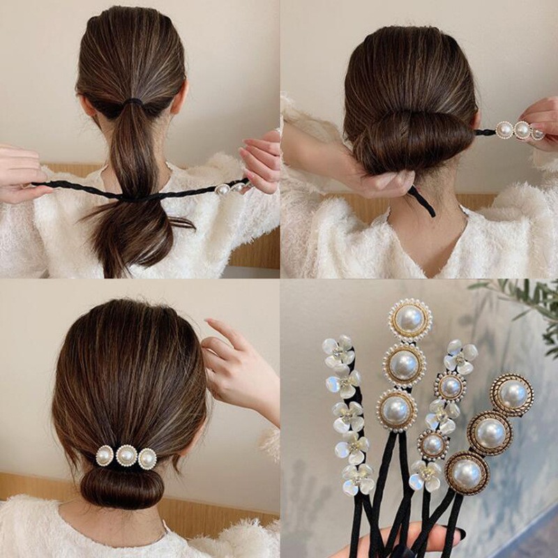 Dây Buộc Tóc Đính Ngọc Trai Giả Thời Trang Cho Nữ