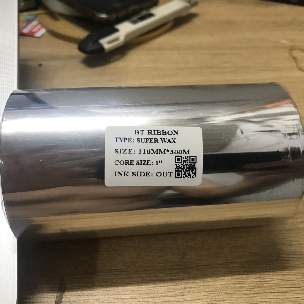 Ruy băng cuộn Ribbon MỰC in tem nhãn mã vạch in chuyển nhiệt Super WAX