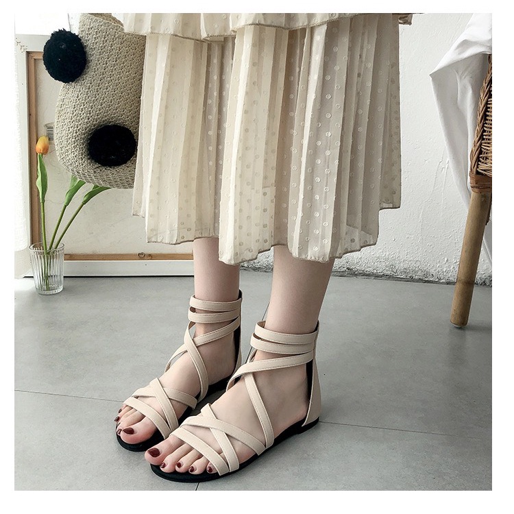 Giày Sandal Chiến Binh Cao Cổ Dây Kéo Quai Ngang Giày Xinh Giá Rẻ, em còn ít sale sập sà