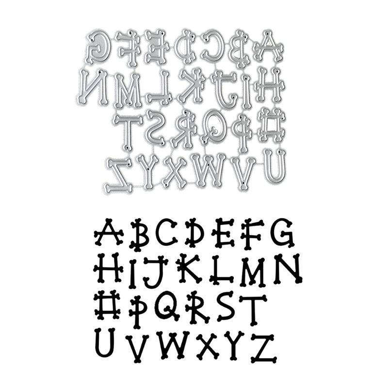 Khuôn Cắt Giấy Làm Từ Kim Loại Hình Chữ Cái Alphabet Trang Trí Scrapbook