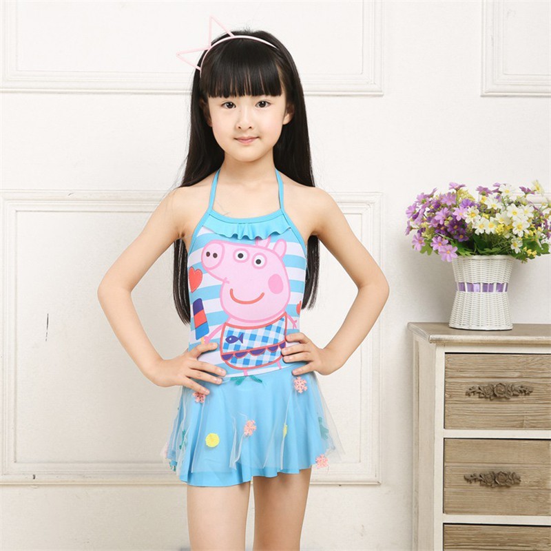 Bộ Đồ Bơi In Hình Heo Peppa Xinh Xắn Dành Cho Bé Gái