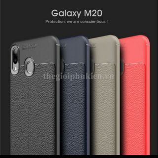 Ốp lưng dẻo vân da Auto Focus cho galaxy m20 2019