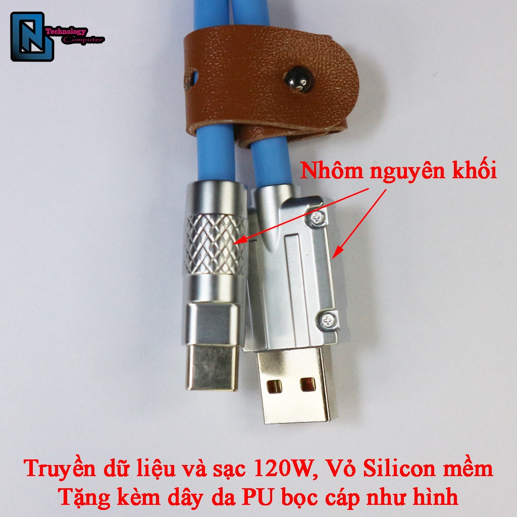 Dây Cáp Sạc Nhanh Usb A To Type C 120W 6A Bằng Silicone Chiều Dài 1 Mét