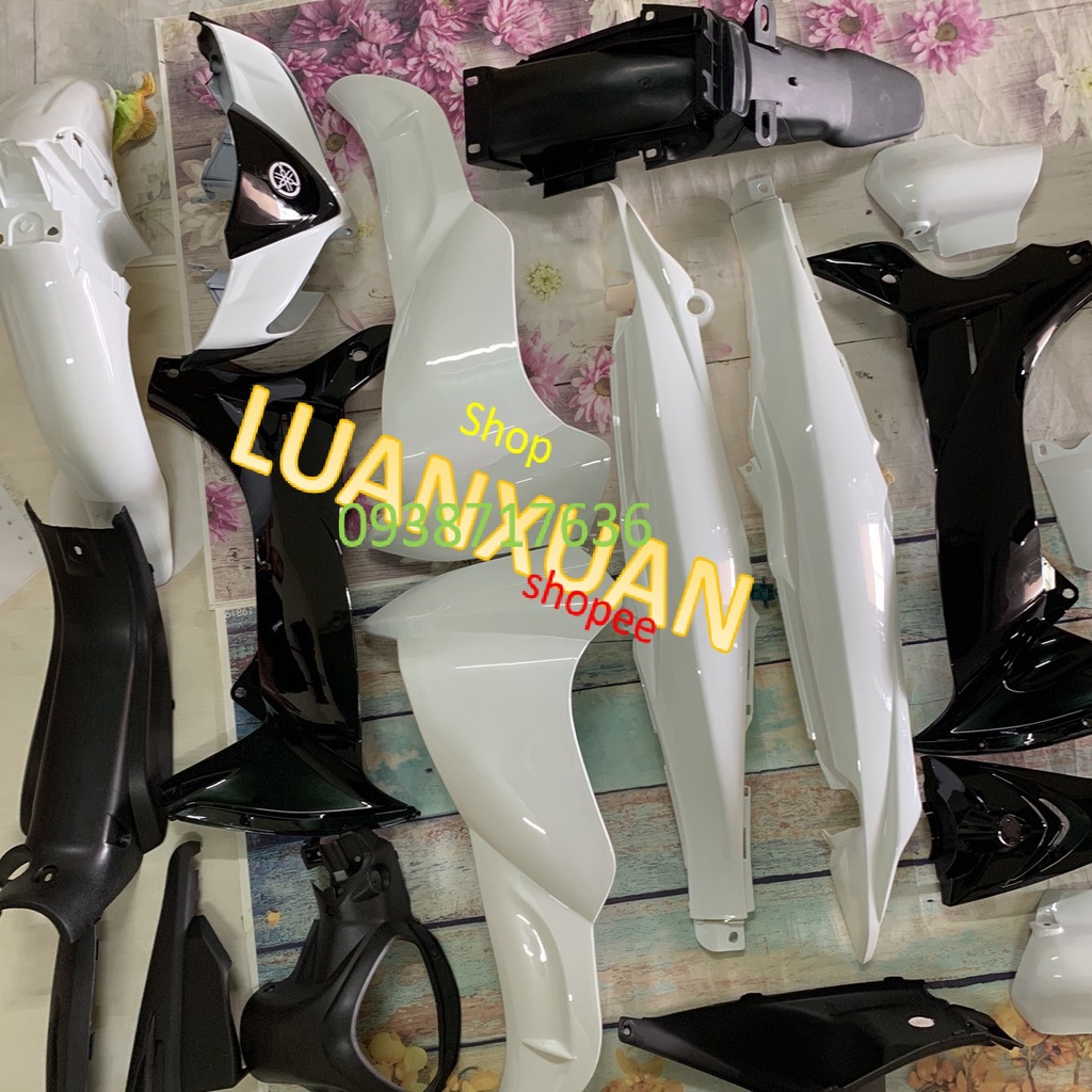 Bộ dàn áo xe JUPITER Gravita -vỏ nhựa xe Jupiter MX màu TRẮNG-nhựa trắng nguyên sinh ABS LOẠI ĐẸP