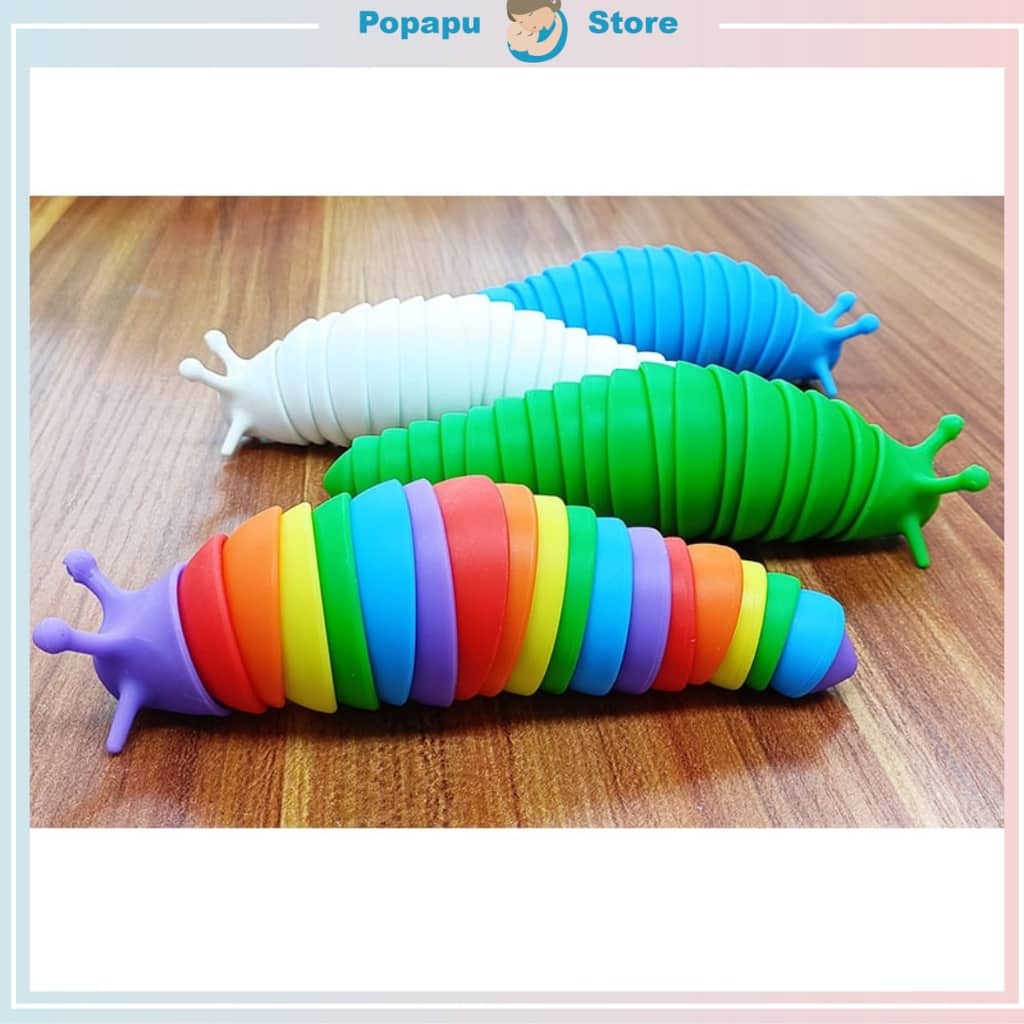 Đồ chơi ốc sên sâu đèn 3D giảm stres , có khớp kéo giãn