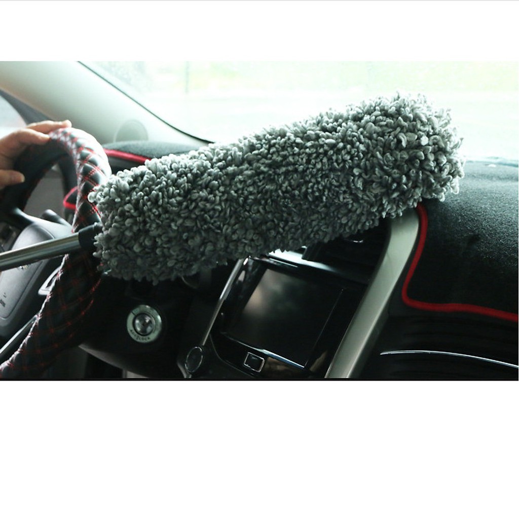 Chổi Lau Xe Ô Tô Sợi Dầu, Điều Chỉnh Được Độ Dài - Tròn ( Có Túi Đựng )