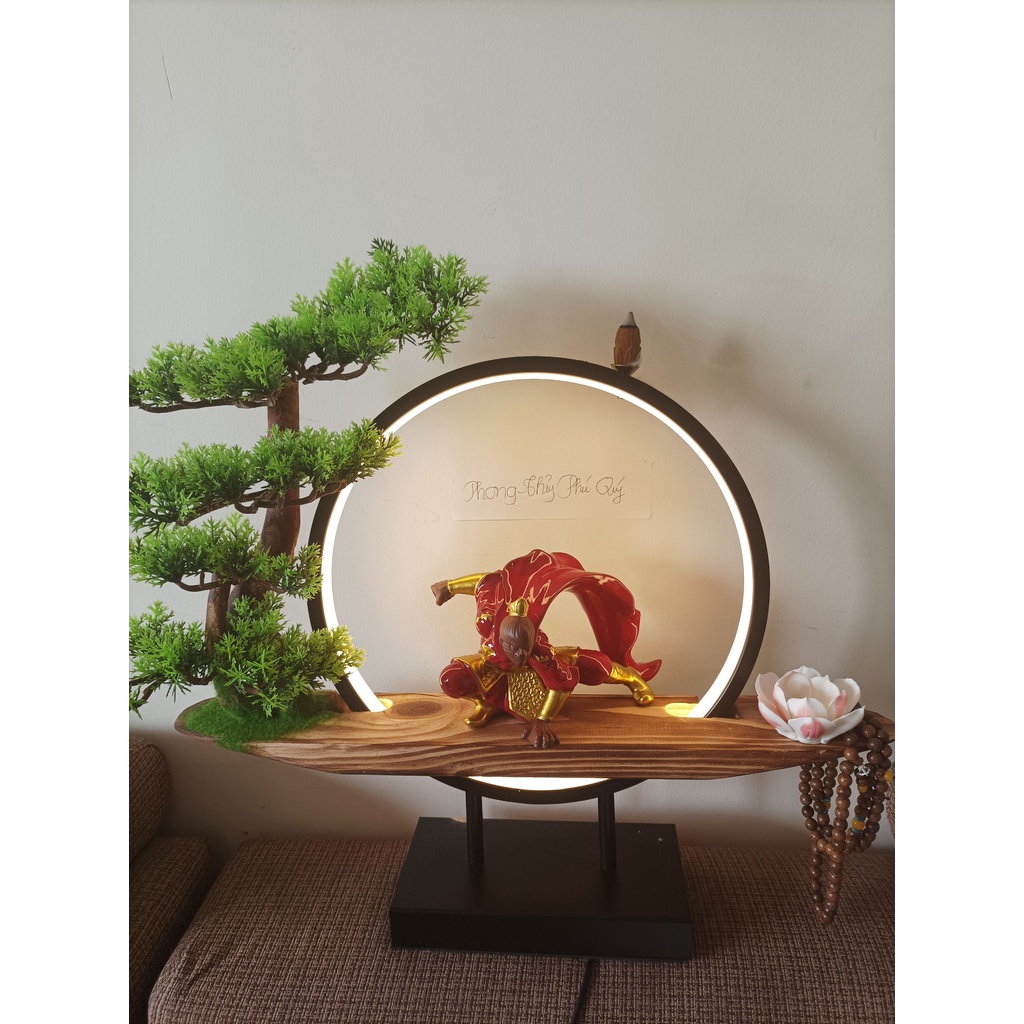 Bộ Tượng Tôn Ngộ Không 🎁FREESHIP🎁 Bộ Tượng Tề Thiên Đại Thánh có vòng tròn đèn Led